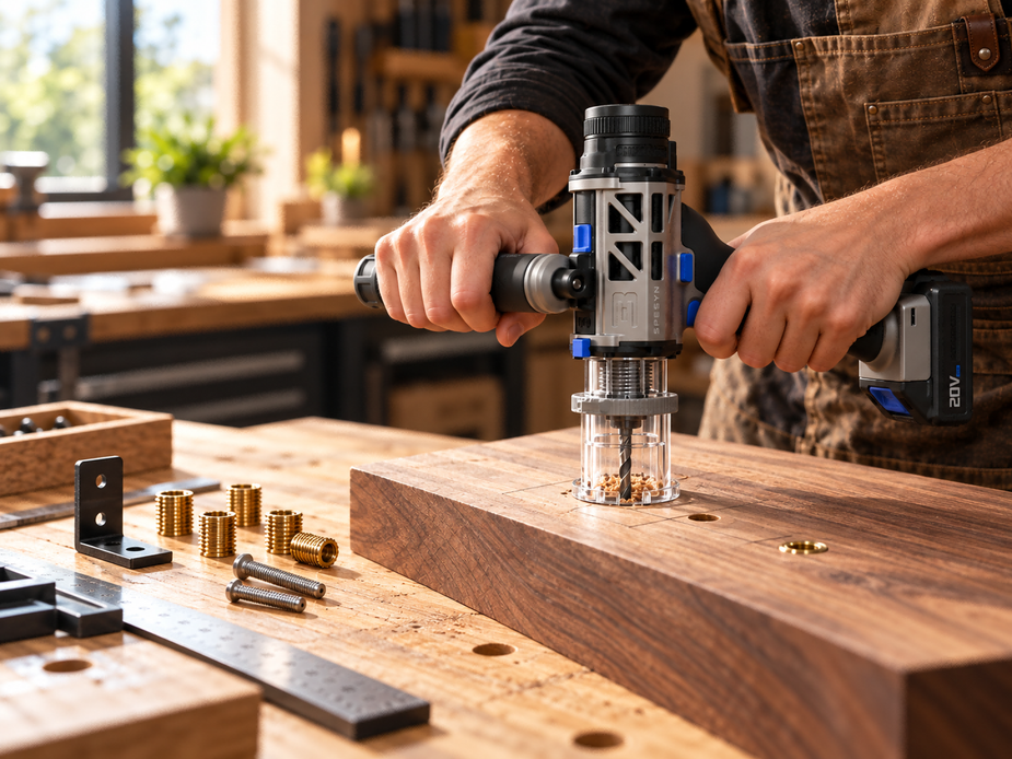 Precision Drill for Woodworking: How to Install Threaded Inserts Accurately