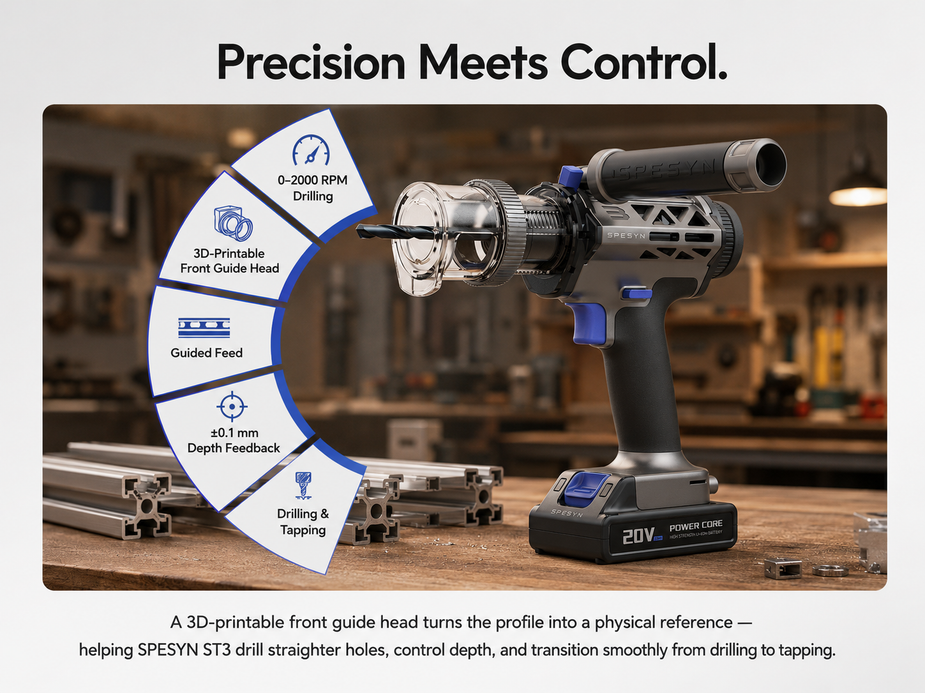How to Drill and Tap Aluminum Extrusion with a 3D-Printable Front Guide Head