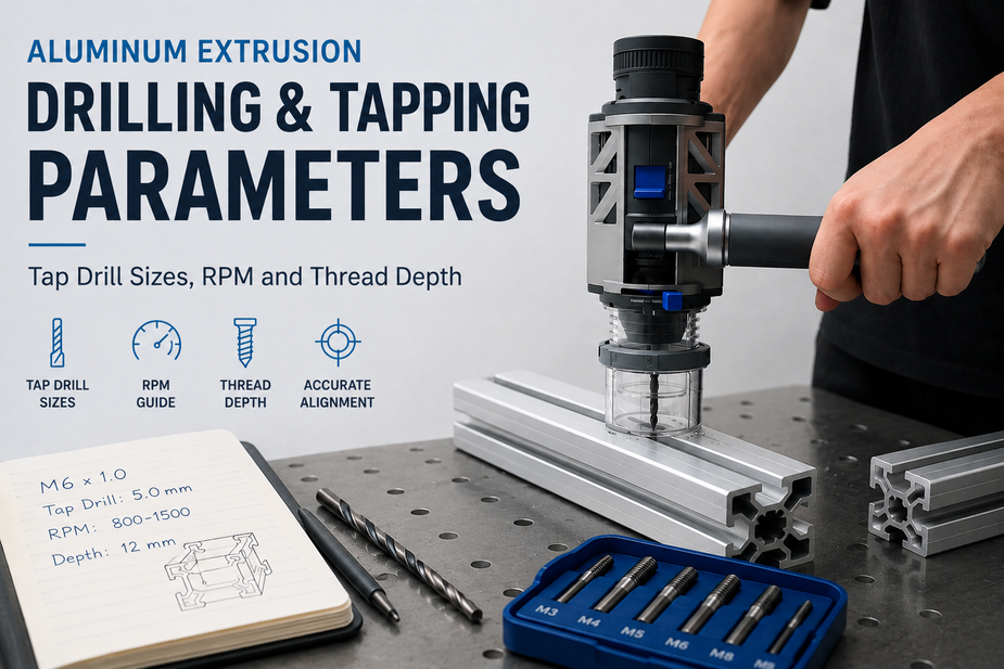 Aluminum Extrusion Drilling & Tapping Parameters: Tap Drill Sizes, RPM and Thread Depth