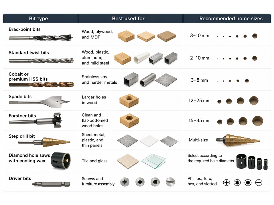 Best Drill Bit Set for Home Use: What You Need for Wood, Metal, Tile, and Glass