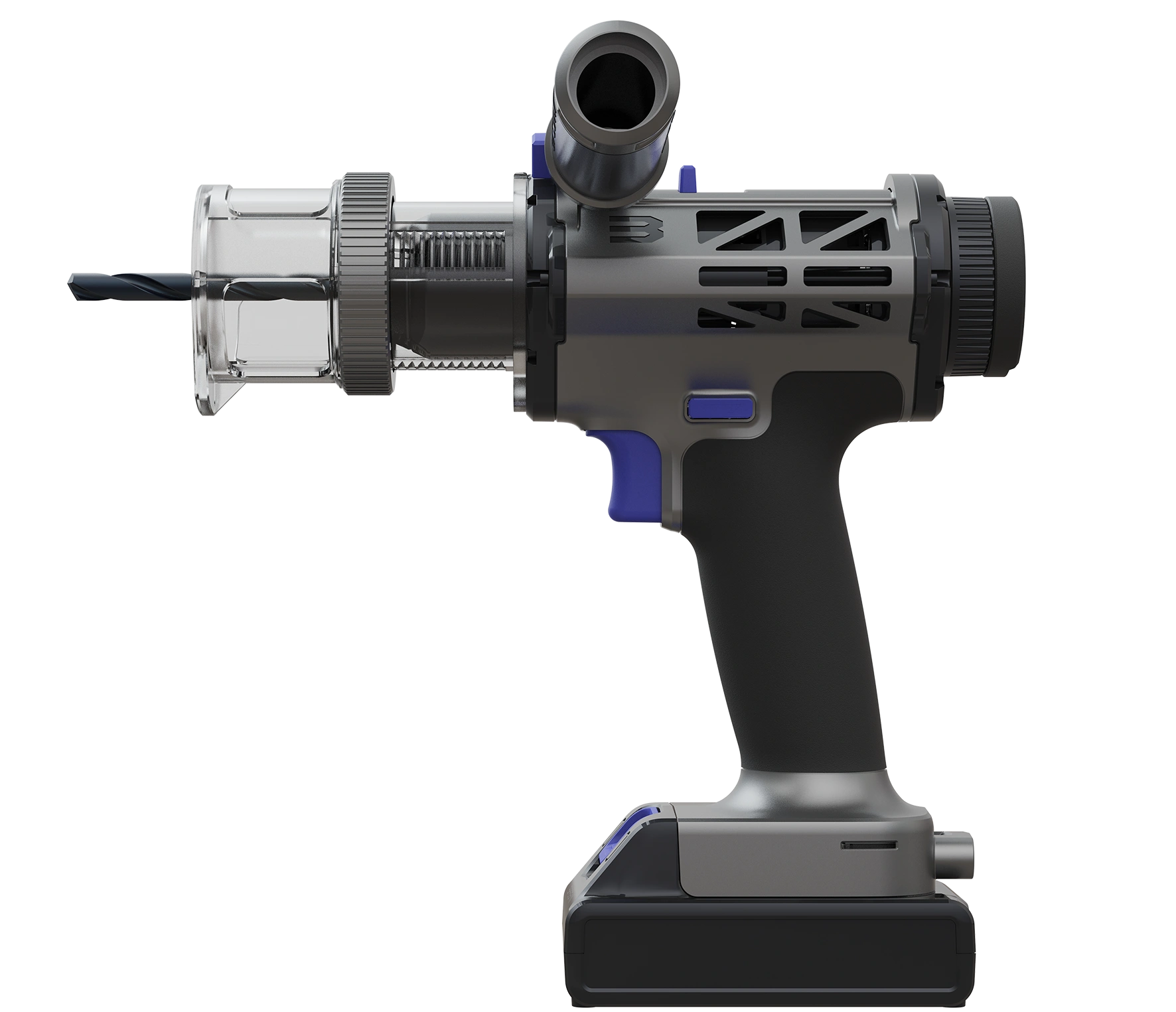 SPESYN ST3 cordless precision drill with vertical guide, LCD depth display and removable battery